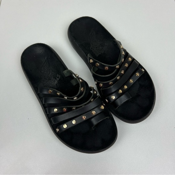 Ancient Greek Sandals Niki Nails Vachetta Comfort Sandal in Black Sz 35 - Picture 1 of 10